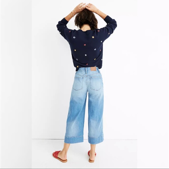 Madewell Wide Leg High Rise Crop Delancey Jeans - Picture 3 of 14